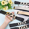 CRASPIRE 6Pcs 6 Style Polyester Elastic Belt with Iron Quick Link Chains AJEW-CP0005-13-3