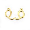 Golden Plated Alloy Letter Pendants PALLOY-J718-01G-Q-1