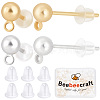 Beebeecraft 100Pcs 2 Colors 304 Stainless Steel Ball Stud Earring Post STAS-BBC0001-78-1