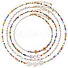4Pcs 4 Style Natural Pearl & Glass Seed Beaded Necklaces Set with Evil Eye for Women NJEW-SW00013-1