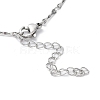 304 Stainless Steel Textured Bar Link Chain Necklace NJEW-K249-10P-3