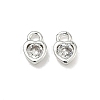 Brass Micro Pave Clear Cubic Zirconia Charms KK-G557-48S-1