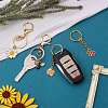 6Pcs Alloy Enamel Pendants Keychain KEYC-SW00003-03-4