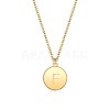 Brass Initial Pendant Necklace NJEW-BB35341-F-1