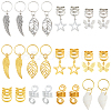 120Pcs 12 Styles Alloy & Iron Dreadlocks Hair Rings Decoration OHAR-SC0001-18B-1