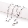 304 Stainless Steel Paperclip Chain Necklace NJEW-D045-14P-04-1
