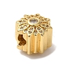 Flower Rack Plating Brass Micro Pave Cubic Zirconia European Beads KK-G511-04D-G-2
