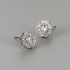 Valentine's Day Brass Clear Cubic Zirconia Stud Earrings WGA37BF-06-1
