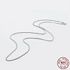 Anti-Tarnish Rhodium Plated 925 Sterling Silver Chain Necklaces STER-F039-45cm-16P-3