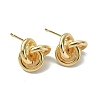 Brass Interlocking Rings Knot Stud Earrings for Women KK-B072-38G-1