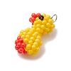 Handmade Glass Seed Beaded Duck Pendants PALLOY-MZ00404-3