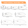 8Pcs 8 Sizes Transparent Acrylic Reusable Drawing Template for DIY Scrapbooking DIY-UN0006-32A-4