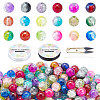 DIY Baking Paint Crackle Glass Beads Stretch Bracelet Making Kits DIY-PH0004-54B-2