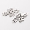 Chinese Knot Brass Micro Pave Cubic Zirconia Links X-ZIRC-I014-53P-FF-1
