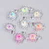 Transparent Acrylic and Glitter Powder Pendants TACR-T028-68-2