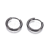 304 Stainless Steel Huggie Hoop Earrings LS-EJEW-F111B-17mm-B-1