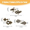 24Pcs 6 Styles Alloy Snap Lock Clasps FIND-DC0005-13-2