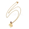 304 Stainless Steel Glass Drill Birth Stone Constellation Pendant Necklaces LS-STAS-D305-08G-F-3