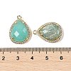 Natural Amazonite Faceted Teardrop Pendants G-I382-01G-01-3