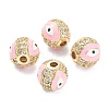 Brass Micro Pave Cubic Zirconia Beads ZIRC-A019-16G-B-4