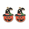 Rack Plating Alloy Enamel Pendants ENAM-S126-066-NR-2
