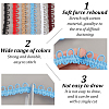 5 Bags 5 colors Polyester Braid Trims with Elastic Button Loops OCOR-NB0001-54-4