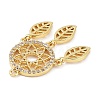 Rack Plating Brass Cubic Zirconia Pendants KK-D031-06G-3