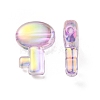 UV Plating Rainbow Iridescent Transparent Acrylic Beads OACR-C007-05B-2