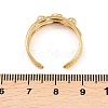 Natural Rose Quartz and Flat Round Open Cuff Ring RJEW-B039-02G-09-01-2