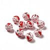 Halloween Theme Printed Natural Wooden Beads LS-WOOD-L020-C03-1