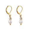 Natural Baroque Pearl Oval Leverback Earrings EJEW-JE06437-2