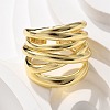 Brass Multi-layer Cuff Finger Rings RJEW-C120-03G-2