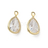 Brass Pave Clear Cubic Zirconia Charms CU-CBAD360-01G-02-1