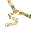 Lampwork Evil Eye & Glass Seed Beaded Necklace Stretch Bracelet SJEW-JS01246-11