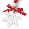 Christmas Snowflake Wood Pendant Decorations HJEW-TA00301-4