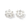 Brass Micro Pave Clear Cubic Zirconia Bead Caps KK-R216-03S-03-1
