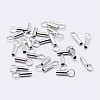 Anti-Tarnish Rhodium Plated 925 Sterling Silver Cord Ends STER-F036-21P-1mm-1