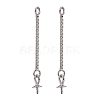 Trendy Rhodium Plated 925 Sterling Silver Ear Threads STER-M088-26B-1