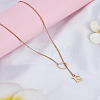1Pc Letter & Heart Stainless Steel Lariat Necklaces for Women NJEW-LP0002-87G-E-3