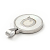 304 Stainless Steel with White Shell Pendants STAS-G268-01Q-P-3