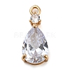 Golden Brass Micro Pave Cubic Zirconia Pendants KK-K350-01G-02-1