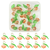 20Pcs 2 Colors Glass & Acrylic Pendants PALLOY-FS00051-1