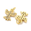 Brass Micro Pave Clear Cubic Zirconia Charms KK-Z044-37G-2