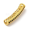 Brass Micro Pave Black Cubic Zirconia Beads KK-G493-12G-02-2