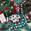 180Pcs 6 Styles Christmas Snowman Print Wood European Beads WOOD-PH0003-03B-5