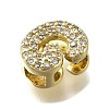 Brass Micro Pave Cubic Zirconia Letter Multi-Strand Links KK-D295-32G-07-2