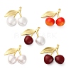 Brass & Plastic Cherry Pendants KK-I276-18G-1