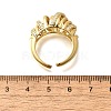 Brass Micro Pave Clear Cubic Zirconia Cuff Rings for Women RJEW-Q008-04G-3