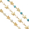 3Pcs 3 Styles Ocean Synthetic Turquoise & Natural Flower Amazonite & Synthetic Turquoise & 304 Stainless Steel Starfish Handmade Beads Chains AJEW-JB01655-03-3