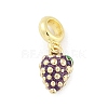 Brass Enamel Fruit European Dangle Charms KK-Z090-08G-06-1